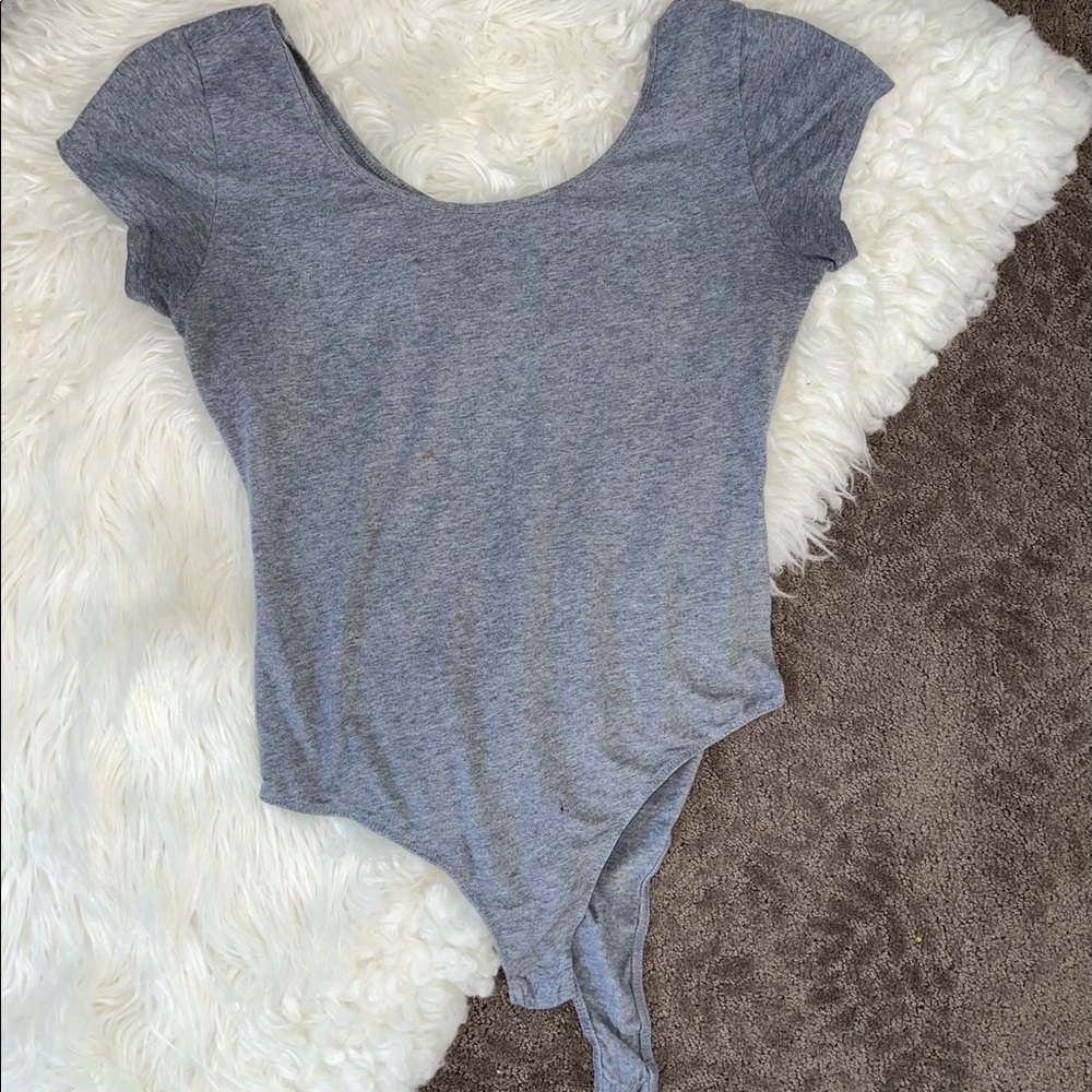 Gray body suit
